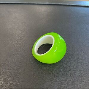 Y2k Lime Green Resin Retro Dome Ring